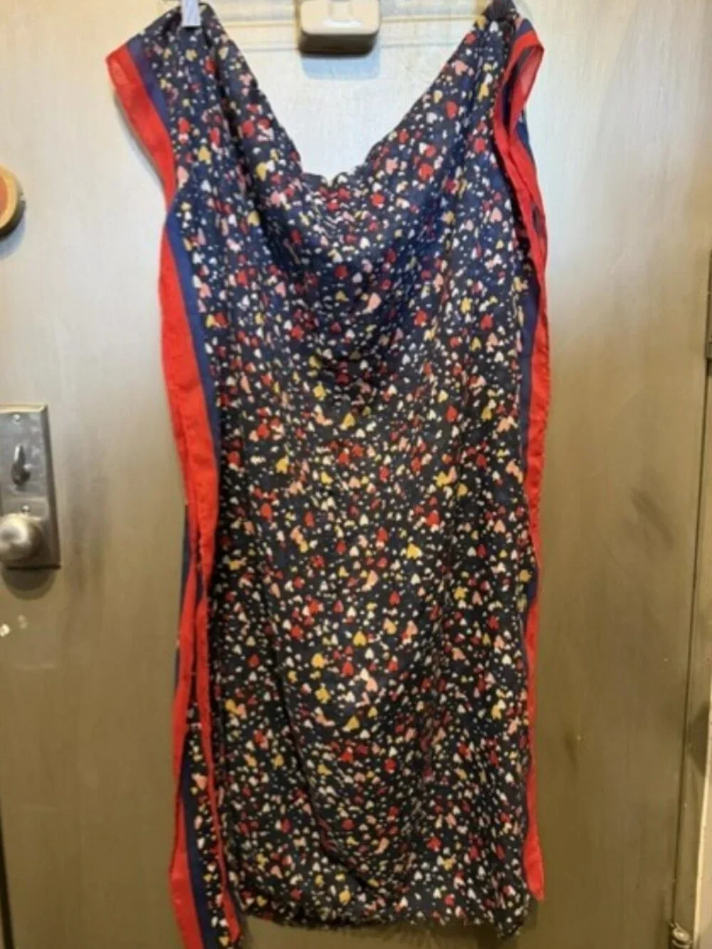 Retro Heart Print oblong Scarf